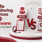 Comparison graphic of media monitoring services versus software