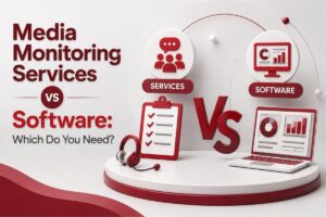 Comparison graphic of media monitoring services versus software
