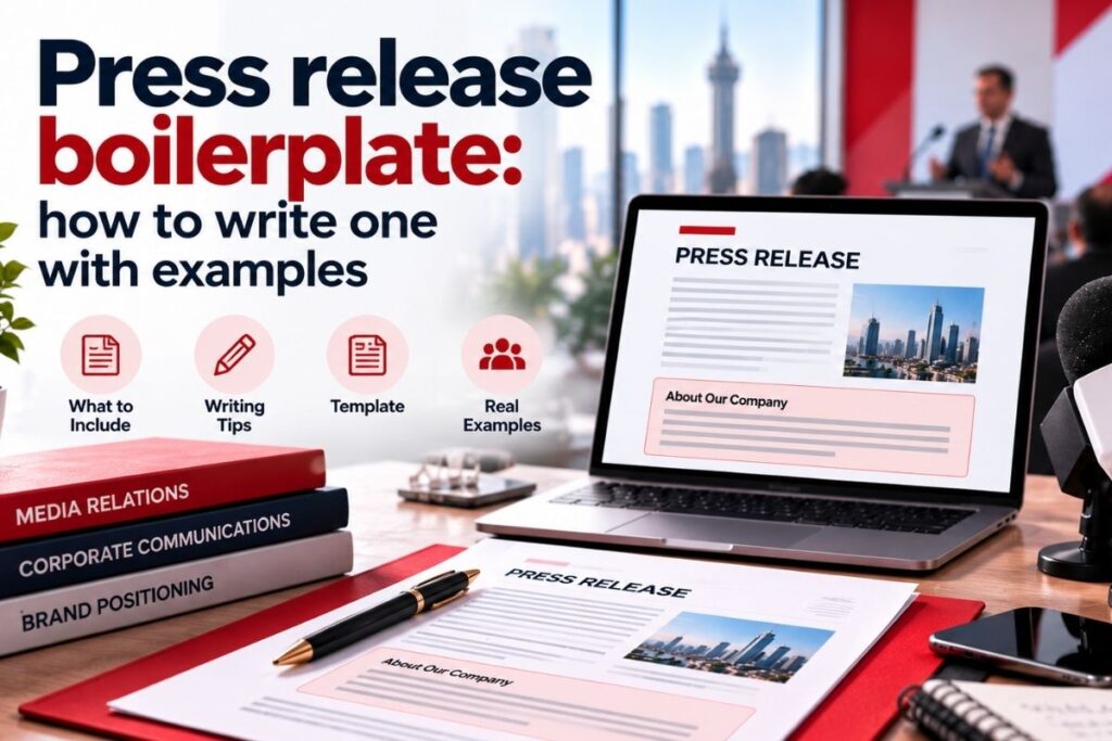 Press release boilerplate example showing the About Our Company section