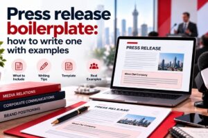 Press release boilerplate example showing the About Our Company section