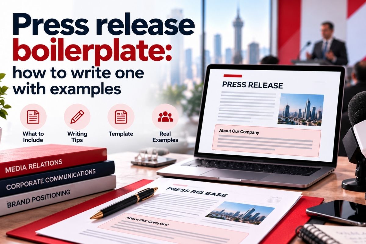 Press release boilerplate example showing the About Our Company section