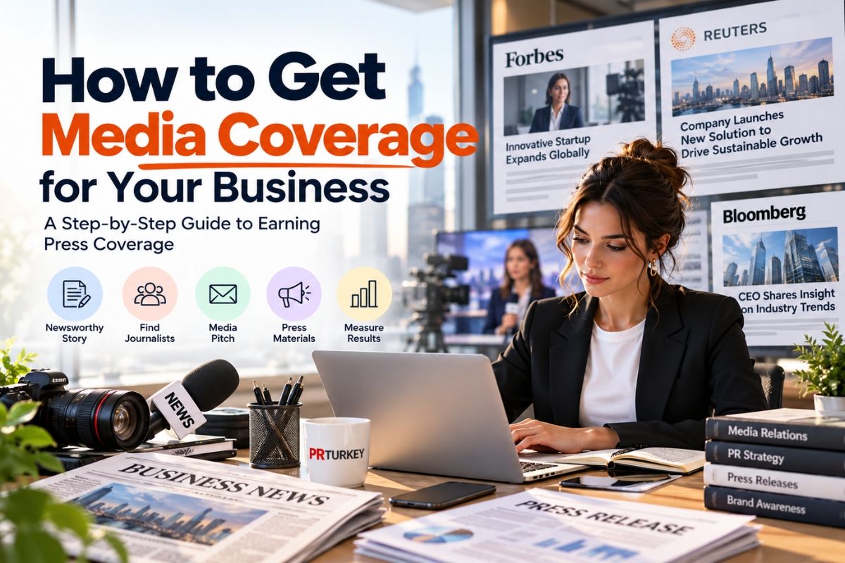 How to get media coverage for your business: A PR professional working on journalist outreach, media pitching, press releases, and news coverage monitoring.