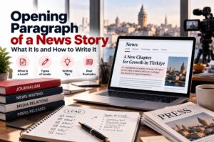 Opening paragraph of a news story and news lead writing guide